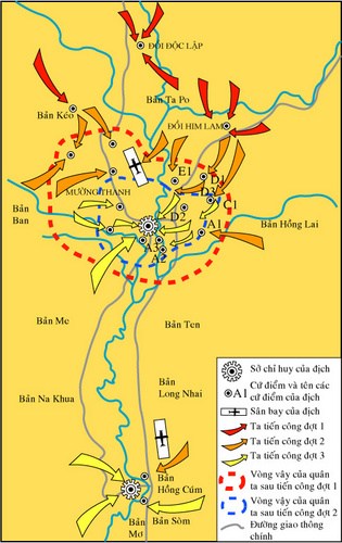 Lược đồ Chiến dịch Điện Biên Phủ năm 1954. Ảnh: https://tulieuvankien.dangcongsan.vn/