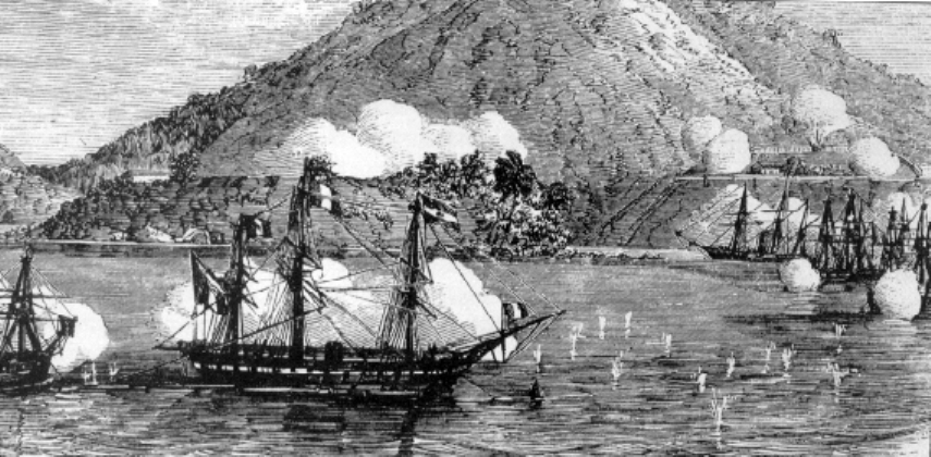 Tàu Liên quân tấn công Đà Nẵng năm 1858.